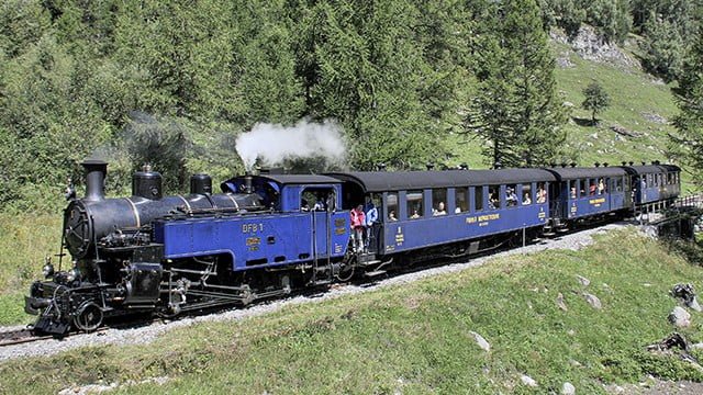 Tussen Gletsch en Oberwald Furkabahn